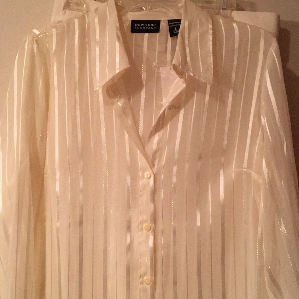 Sheer cream colored blouse from NY and Company.
